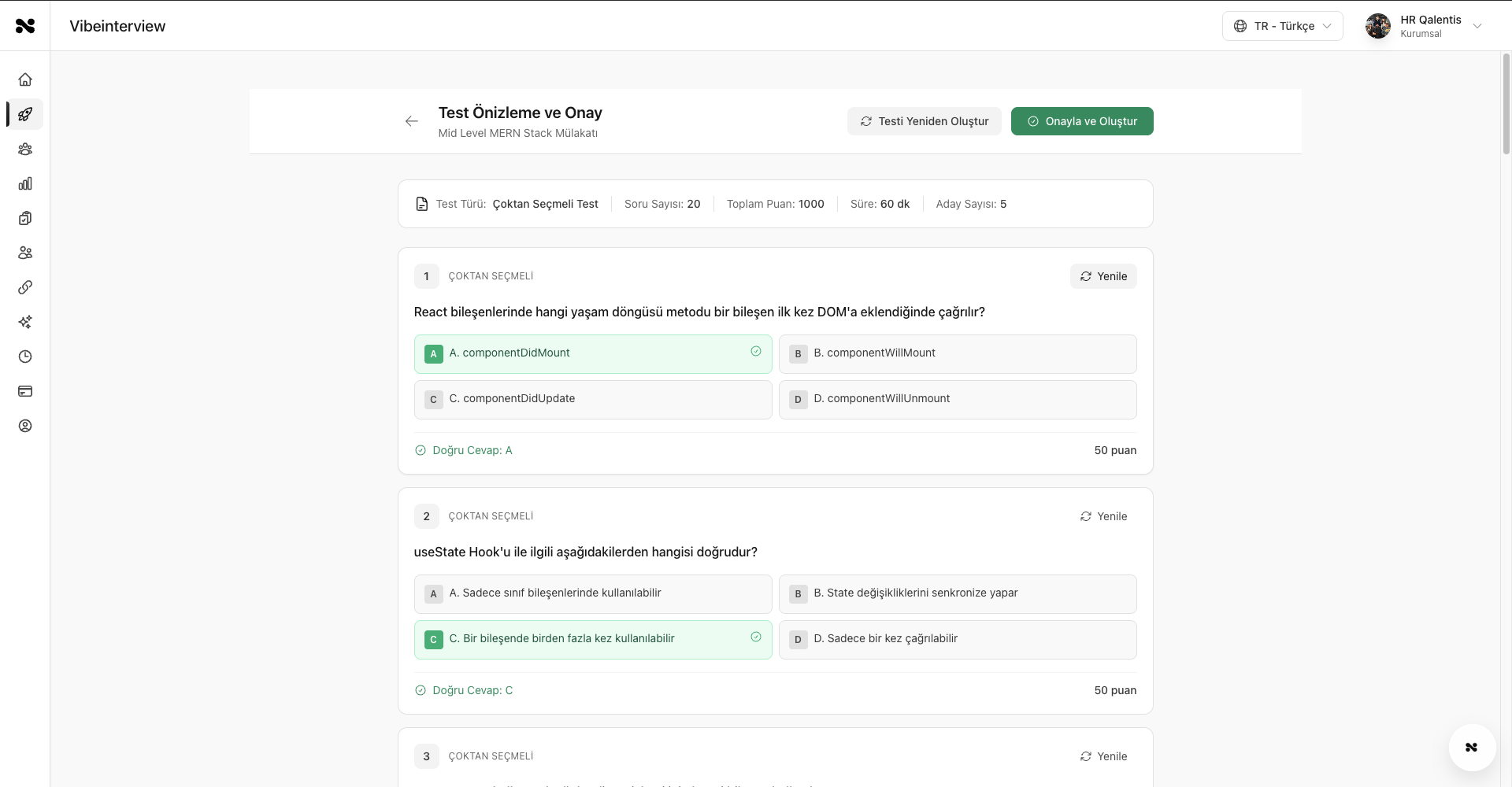 Review and Approve Questions